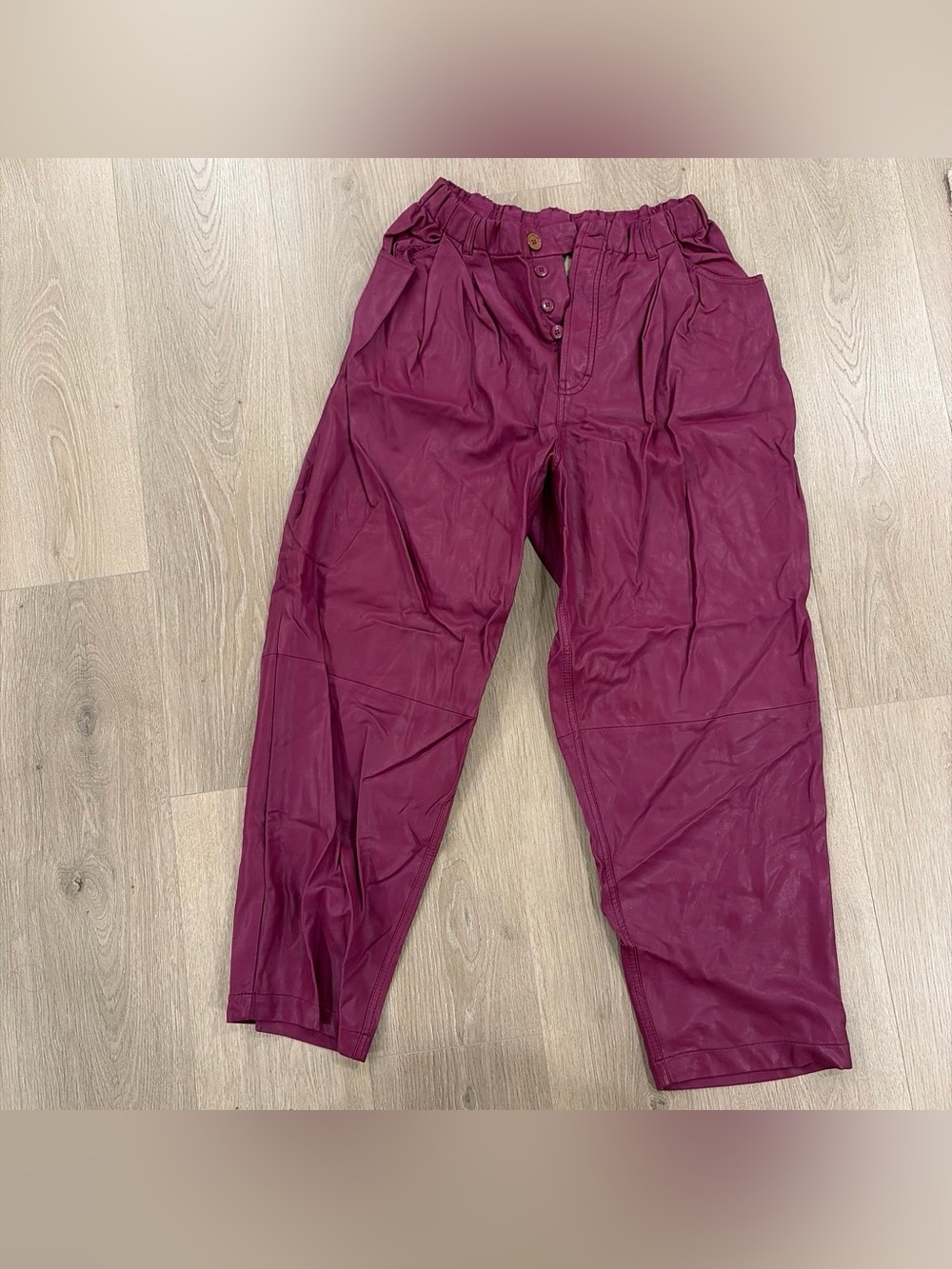 FP Fuchsia Leather Trousers